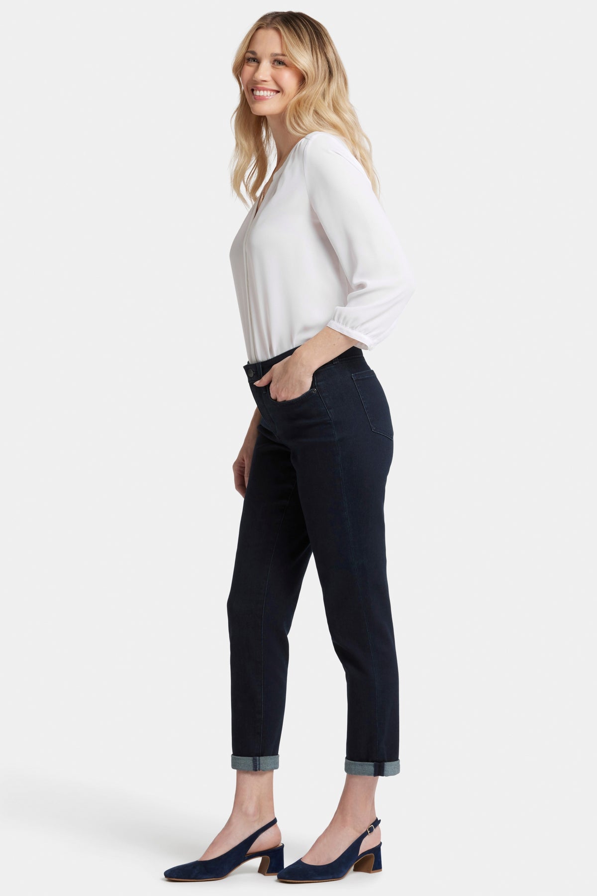 Margot Girlfriend Jeans Dark Blue Premium Denim | Midnight Falls | Denim | NYDJ