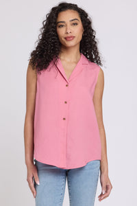Gabrielle Sleeveless Linen Blouse | Desert Rose | Blouse | NYDJ