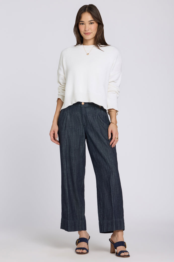 Teresa Wide Leg Ankle Jeans With High Rise | Dark Indigo | Pants | NYDJ