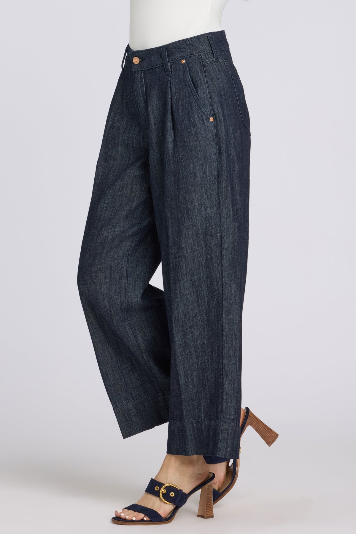 Teresa Wide Leg Ankle Jeans With High Rise | Dark Indigo | Pants | NYDJ