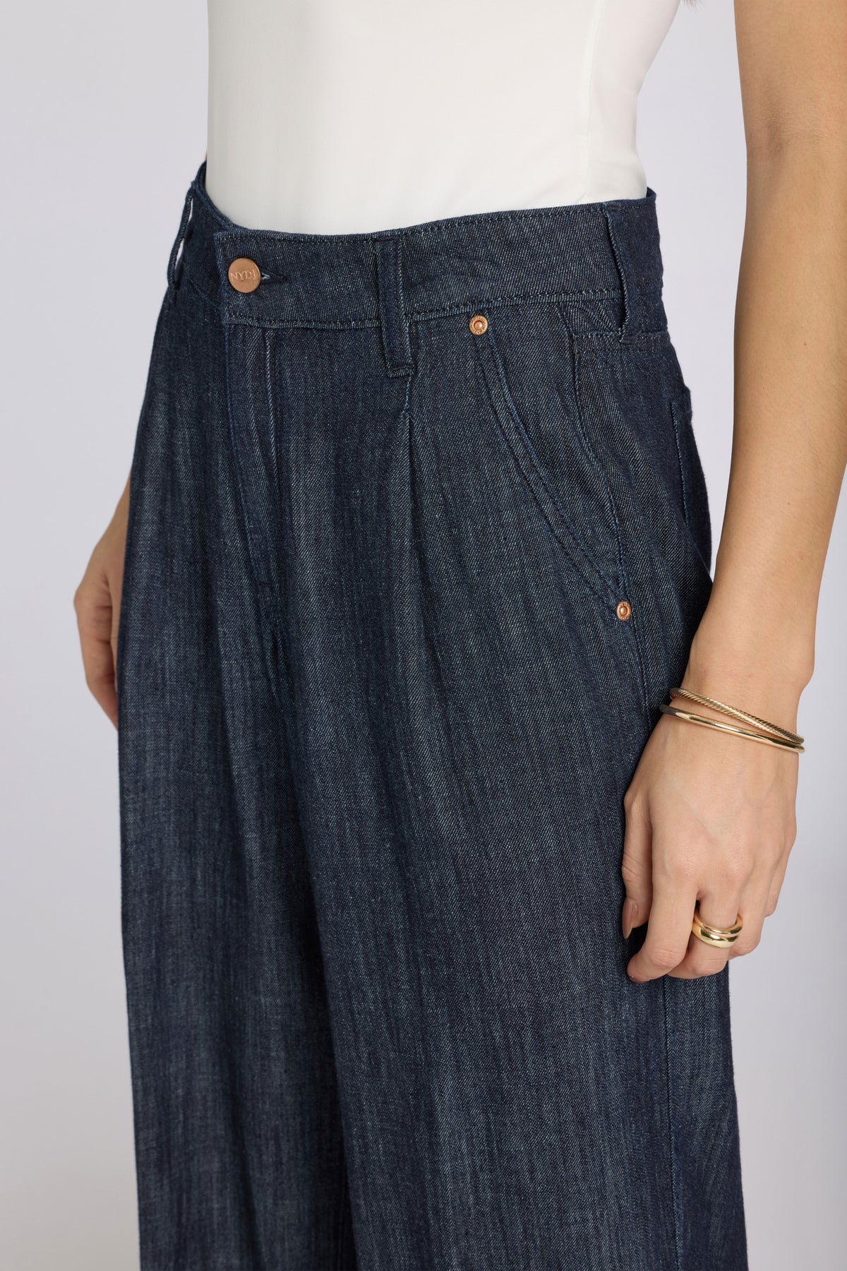 Teresa Wide Leg Ankle Jeans With High Rise | Dark Indigo | Pants | NYDJ