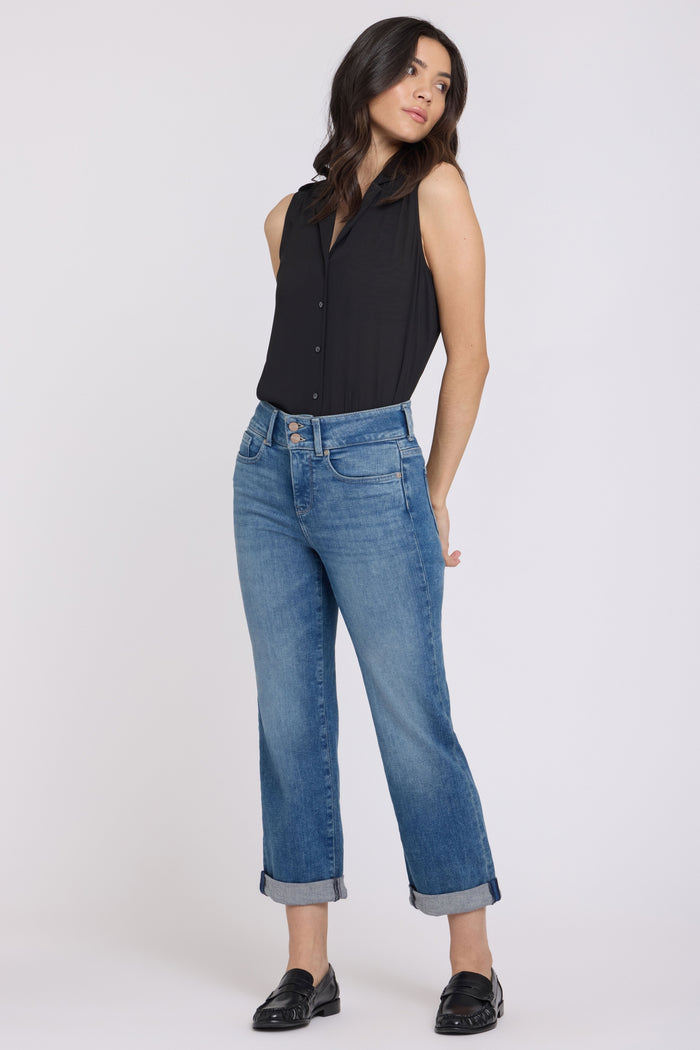 Bailey Relaxed Straight Crop Jeans In Re-New Denim With High Rise | Breezy Palms | Denim | NYDJ