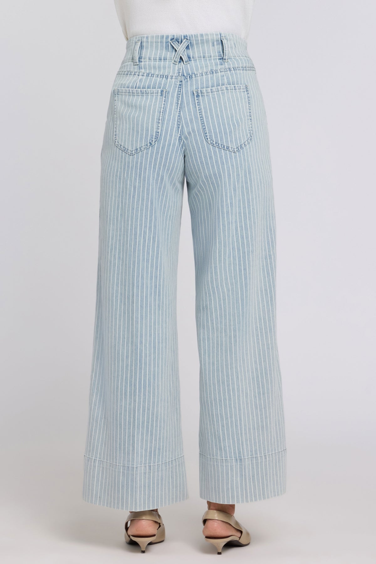 Simone Wide Leg Jeans With High Rise | Azure Stripe | Denim | NYDJ