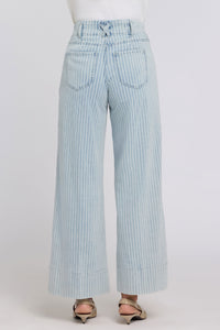 Simone Wide Leg Jeans With High Rise | Azure Stripe | Denim | NYDJ