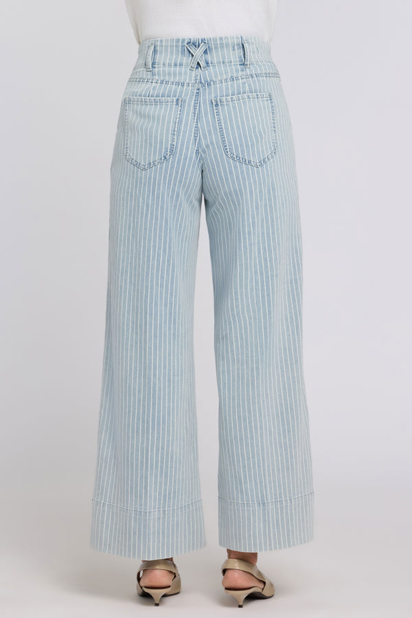 Simone Wide Leg Jeans With High Rise | Azure Stripe | Denim | NYDJ