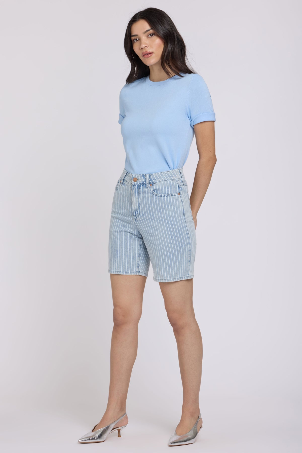 Erin Denim Shorts | Azure Stripe | Denim | NYDJ