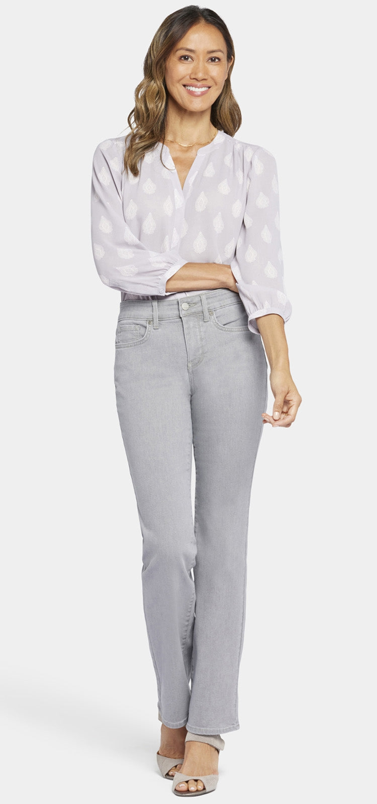 Marilyn Straight Jeans Light Grey Premium Denim (Petite) | Charisma | Pants | NYDJ