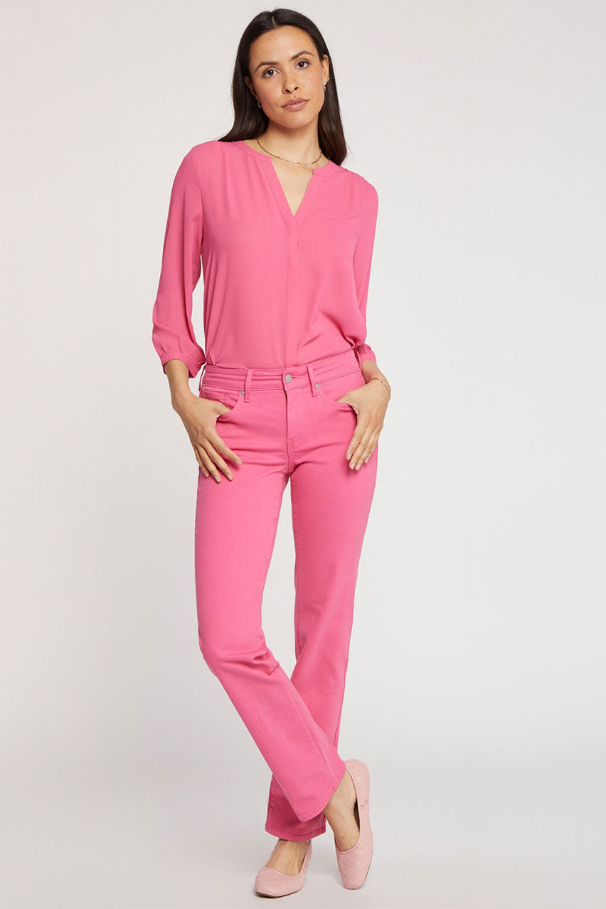 Marilyn Straight Jeans Pink Premium Denim (Petite) | NYDJ